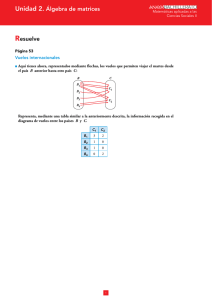 Unidad 2. Álgebra de matrices Resuelve