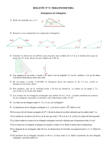 BOLETÍN Nº 9: TRIGONOMETRÍA Semejanza de triángulos