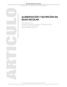 Alimentación y nutrición en edad escolar