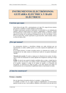 INSTRUMENTOS ELECTRÓFONOS: GUITARRA ELÉCTRICA Y