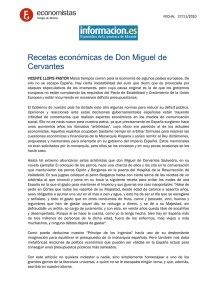 Recetas econ&oacute;micas de Don Miguel de Cervantes