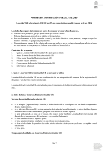 INFORMACIÓN PARA EL USUARIO Losartán/Hidroclorotiazida UR