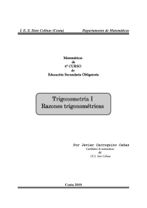 Trigonometría I Razones trigonométricas