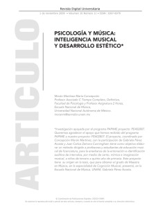 Psicología y Música:inteligencia musical y desarrollo estético