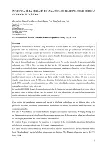 influencia de la cercanía de antenas de telefonía móvil sobre la