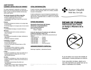 DEJAR DE FUMAR Información para Usted, un Amigo o Miembro