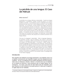 La pérdida de una lengua: El Caso del Náhuat