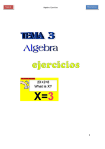 Algebra. Ejercicios 1 TEMA 3 - IES Clara Campoamor, La Solana