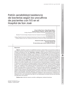 Patrón sensibilidad/resistencia de bacterias según los urocultivos