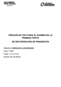 Preguntas para pendientes de 1º ESO /1ª parte