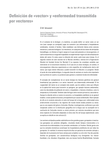 Definición de «vector» y «enfermedad transmitida por vectores»