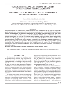 VARIABLES ASOCIADAS A LA CALIDAD DE LA DIETA EN