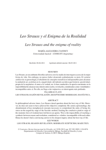 Leo Strauss y el Enigma de la Realidad