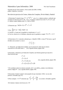 Matemática I para Informática 2008 1 3 5 7 9 11 13 15 17 19 = = +