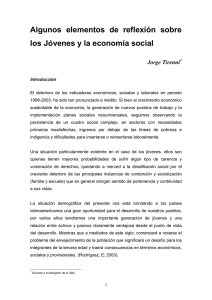 Algunos elementos de reflexión sobre los Jóvenes y la economía