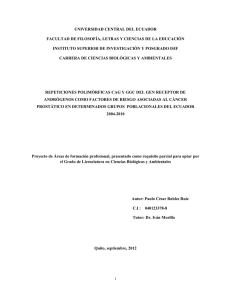 i UNIVERSIDAD CENTRAL DEL ECUADOR FACULTAD DE