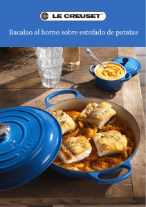 Bacalao al horno sobre estofado de patatas
