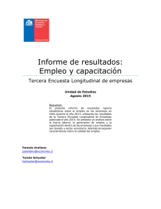 Informe de resultados ELE3: empleo y capacitación