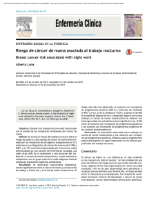 Riesgo de cáncer de mama asociado al trabajo nocturno
