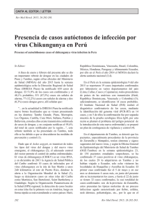 Presencia de casos autóctonos de infección por virus Chikungunya