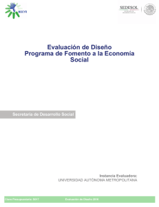 Evaluación de Diseño Programa de Fomento a la Economía