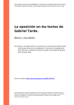 La oposición en los textos de Gabriel Tarde