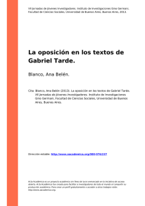La oposición en los textos de Gabriel Tarde