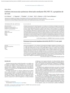Linfoma intravascular pulmonar detectado mediante FDG PET