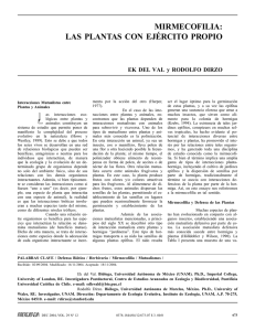 MIRMECOFILIA: LAS PLANTAS CON EJÉRCITO PROPIO