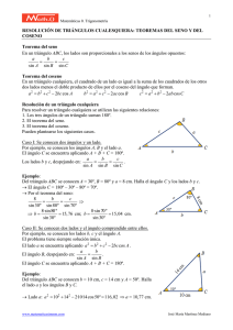 Resolución de triángulos cualesquiera