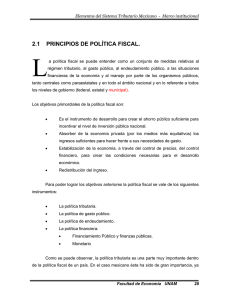2.1 PRINCIPIOS DE POLÍTICA FISCAL