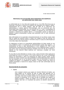 Protocolo de actuación ante donantes con sospecha de infección