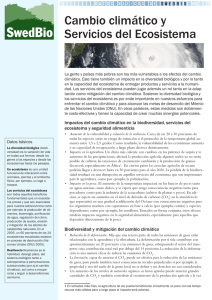 Cambio climático y Servicios del Ecosistema