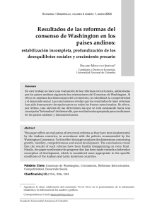 Resultados de las reformas del consenso de Washington en