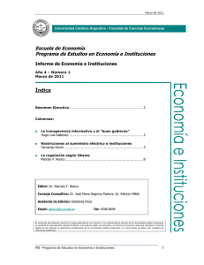Informe de Economía e Instituciones correspondiente a
