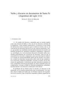 Verbo y discurso en documentos de Santa Fe (Argentina) del siglo