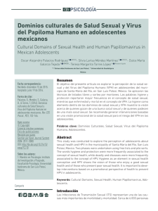 Dominios culturales de Salud Sexual y Virus del Papiloma Humano