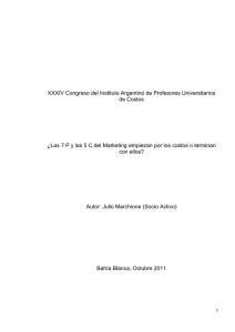 ¿las 7 p y las 5 c del marketing empiezan por los costos o