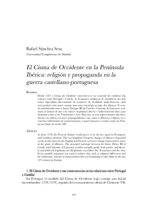 El Cisma de Occidente en la Península Ibérica: religión y