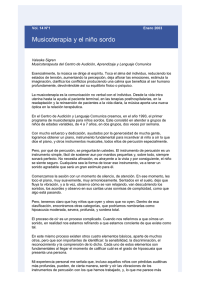 Musicoterapia y el niño sordo