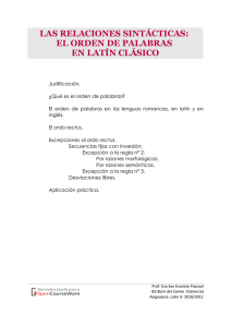 el orden de palabras en latín. - OCW-UV