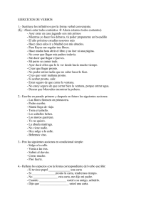 Ejercicios con los verbos