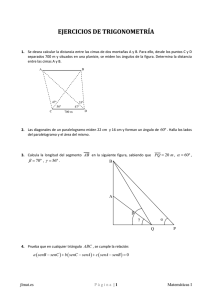 Ejercicios de trigonometría. Resolución de triángulos.