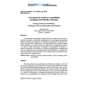 Convirtiendo la verdad en verosimilitud: un diálogo entre filosofía y
