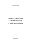 LA NATURALEZA DE LA FILOSOFÍA POLÍTICA Un ensayo sobre