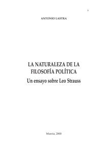 LA NATURALEZA DE LA FILOSOFÍA POLÍTICA Un ensayo sobre