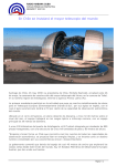 En Chile se instalará el mayor telescopio del mundo