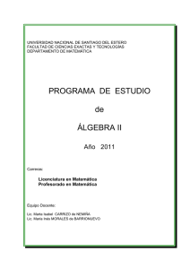 PROGRAMA DE ESTUDIO de ÁLGEBRA II
