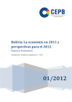 Bolivia: La economía en 2011 y perspectivas para el 2012.