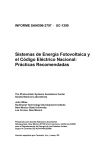 Sistemas de Energía Fotovoltaica y el Código Eléctrico